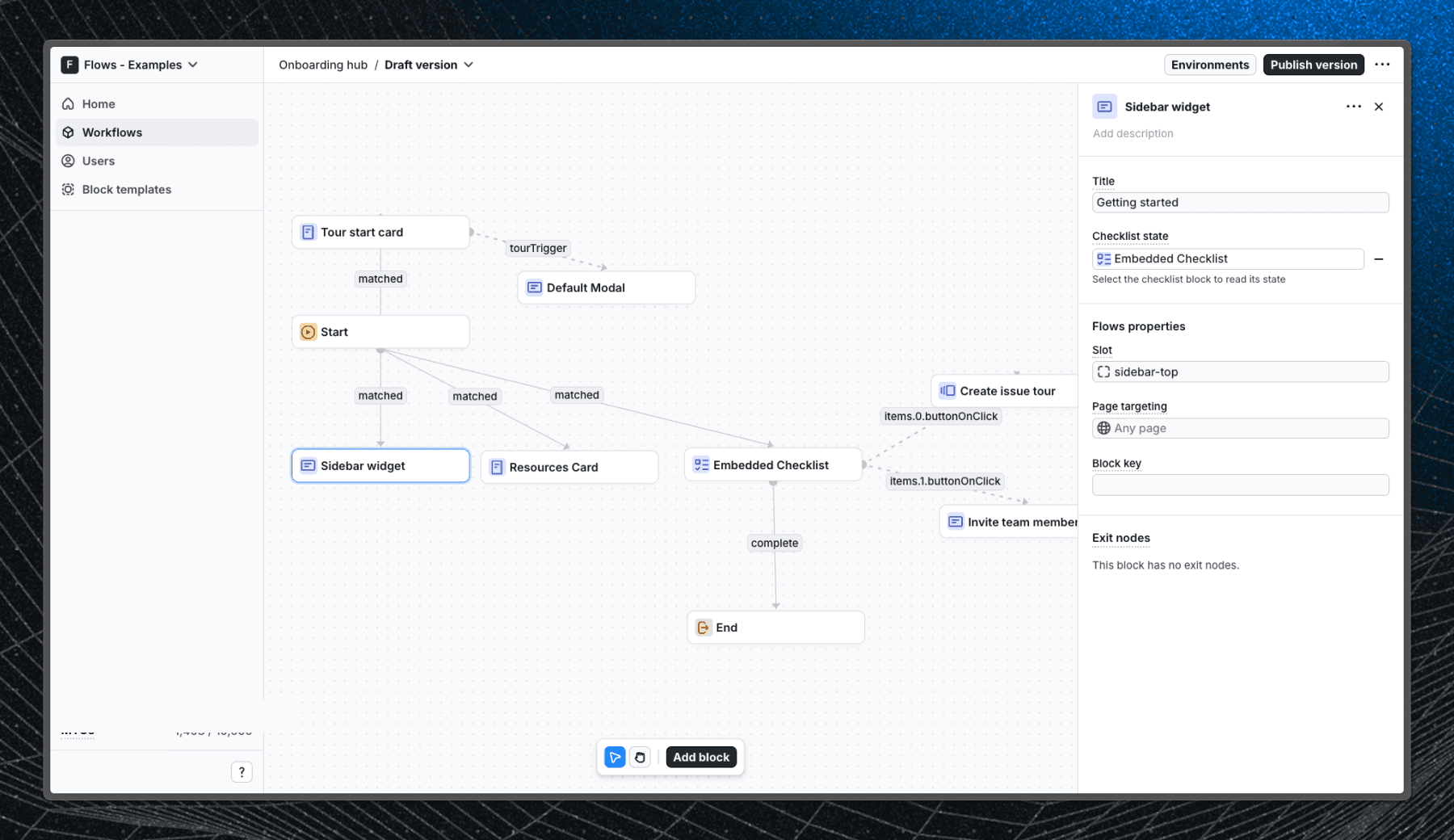 Sidebar widget configuration