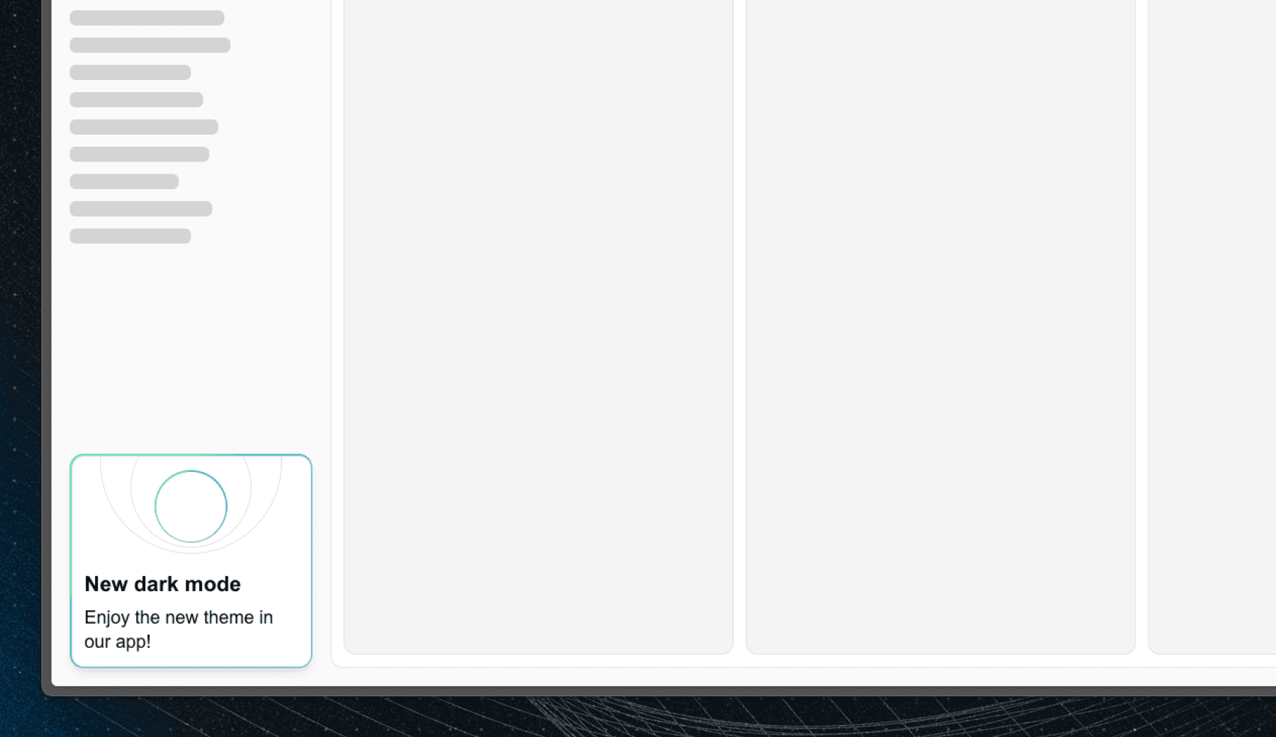 Announcement banner component UI example