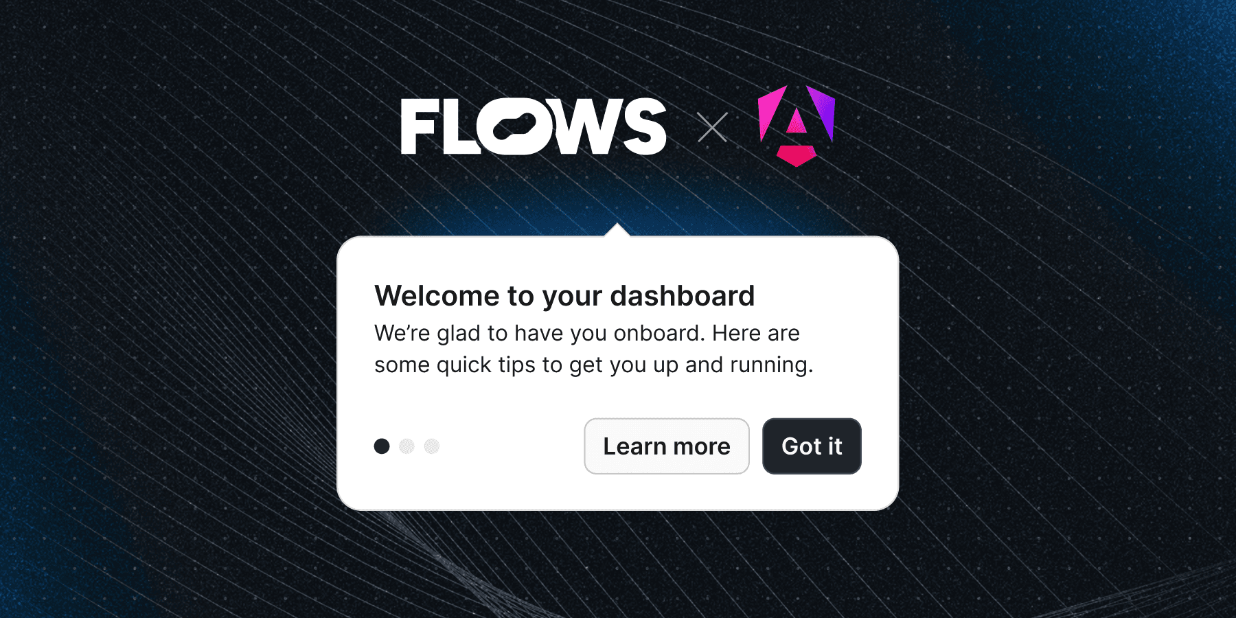 Tooltip example for a product tour in an Angular application