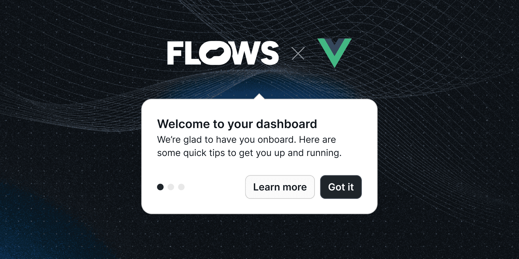 Tooltip example for a product tour in a Vue application