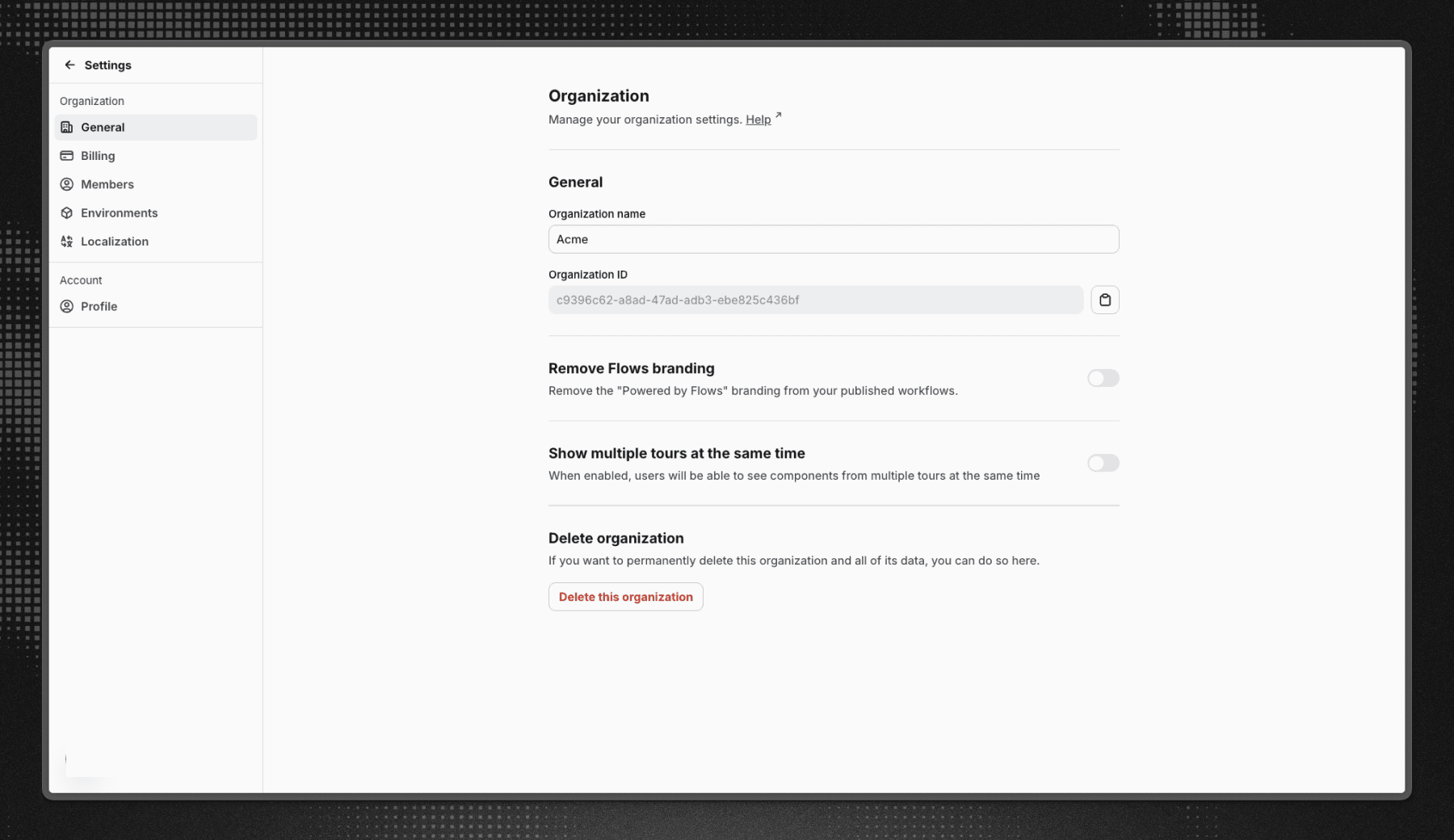 Screenshot of the new tour concurrency settings in the Flows editor