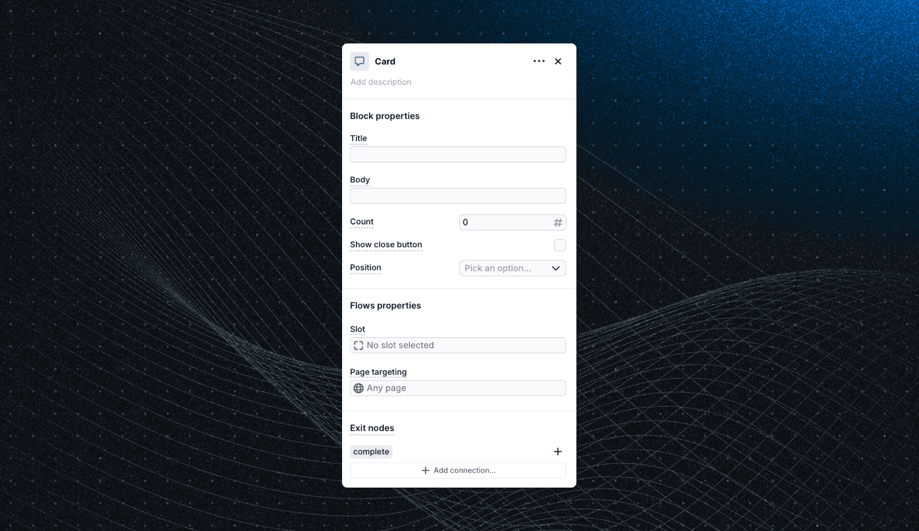 Configure blocks
