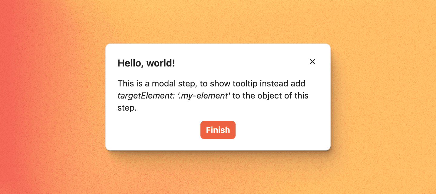 Demo flow modal step preview