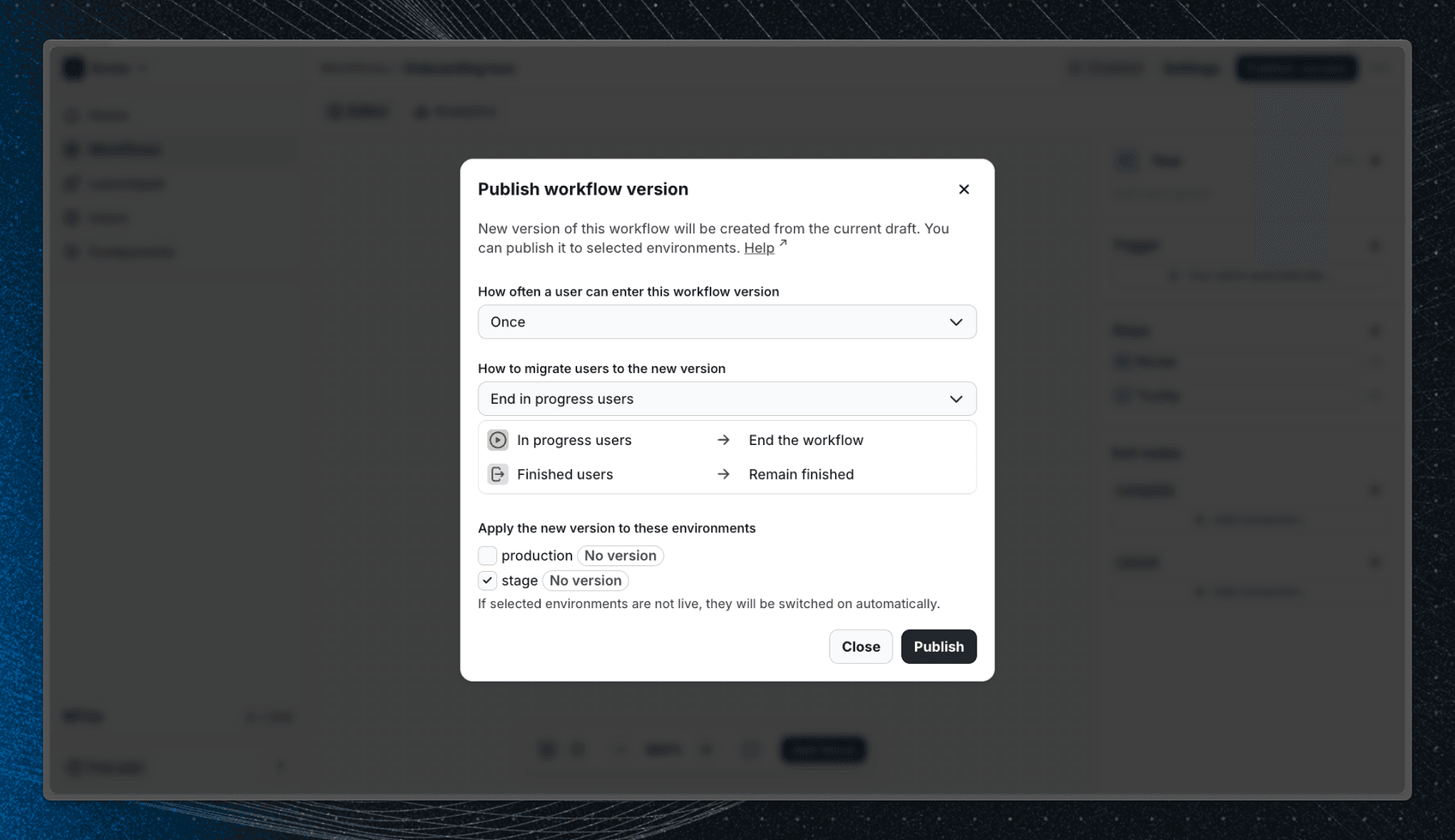 Publish workflow