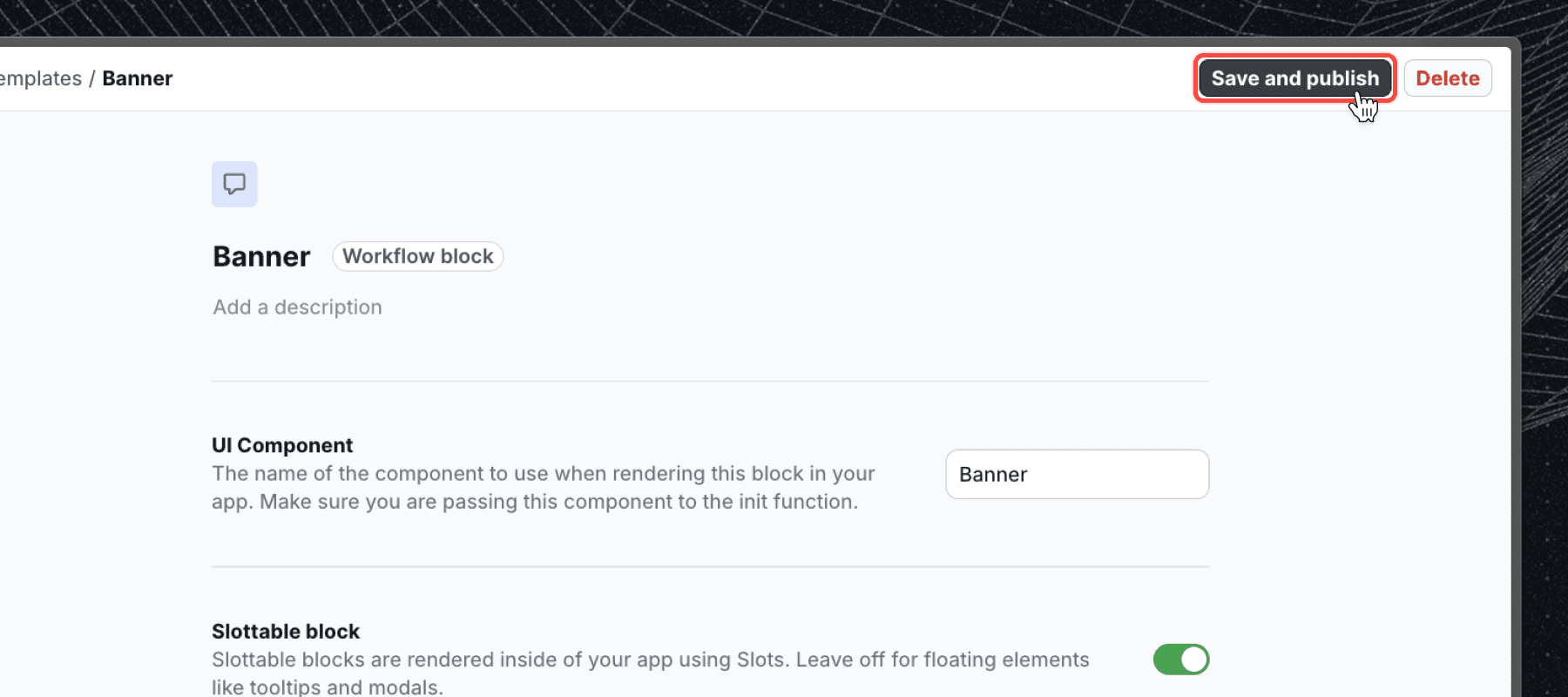 Component publish