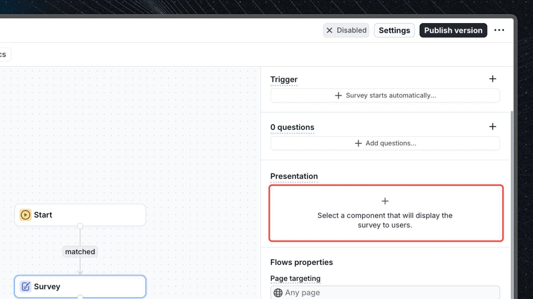 Presentation configuration example
